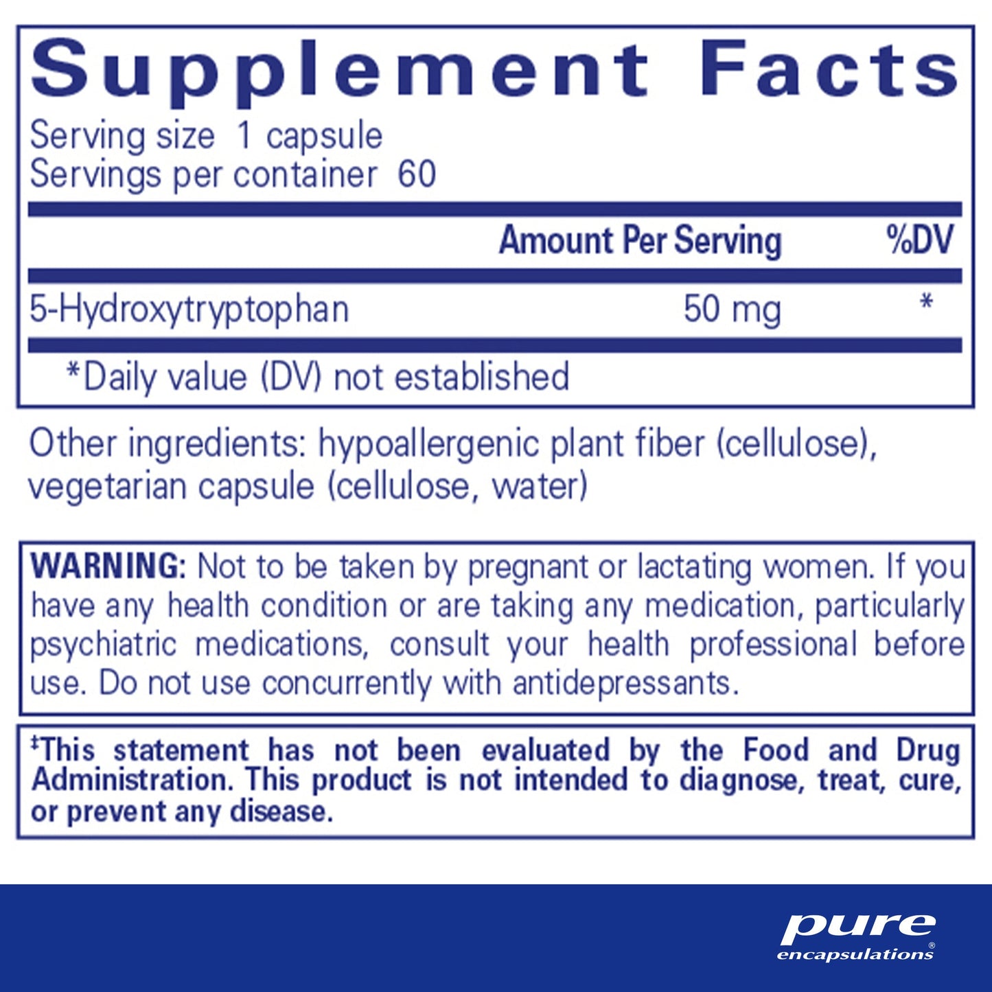 Pure Encapsulations 5-HTP 50 mg