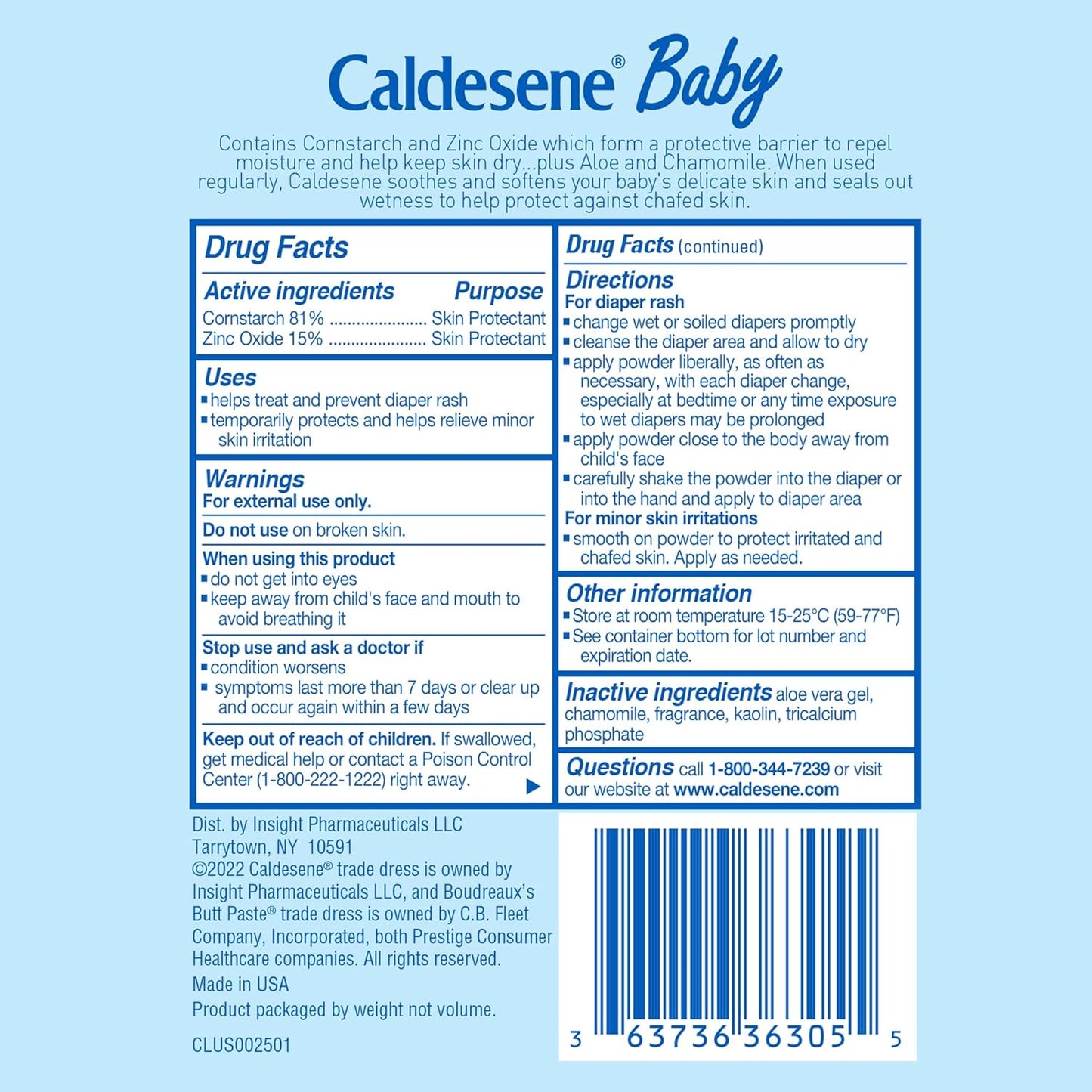Treats & Protects Caldesene Baby Powder