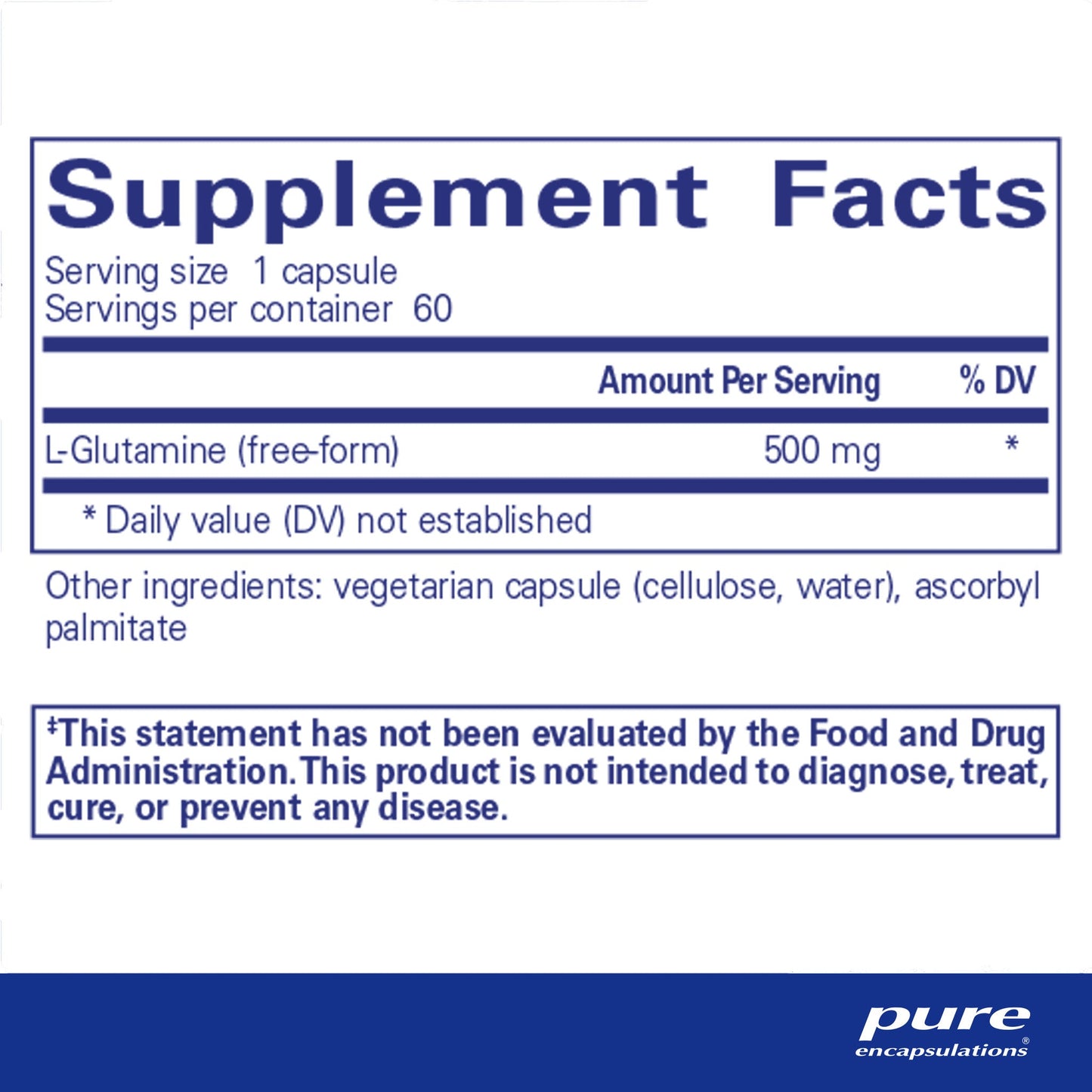 Pure Encapsulations L-Glutamine 500mg
