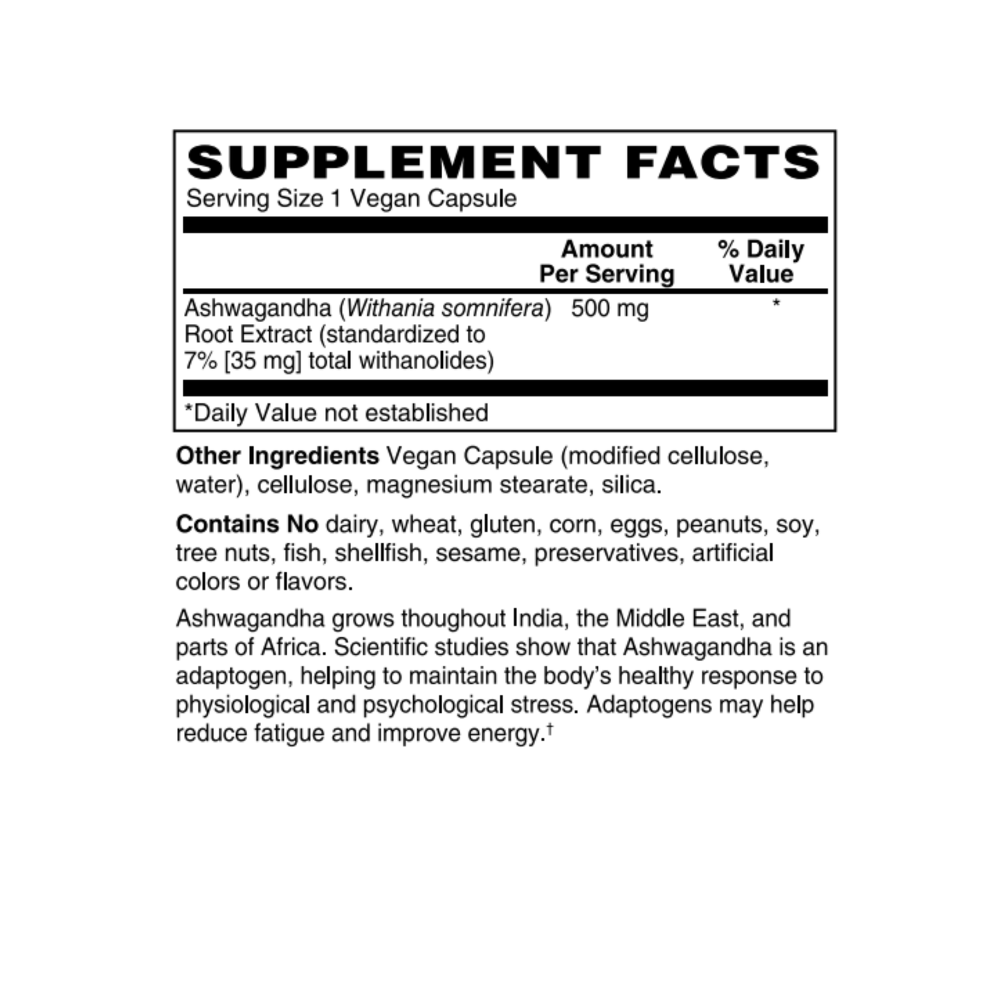 Ashwagandha Extract 500mg