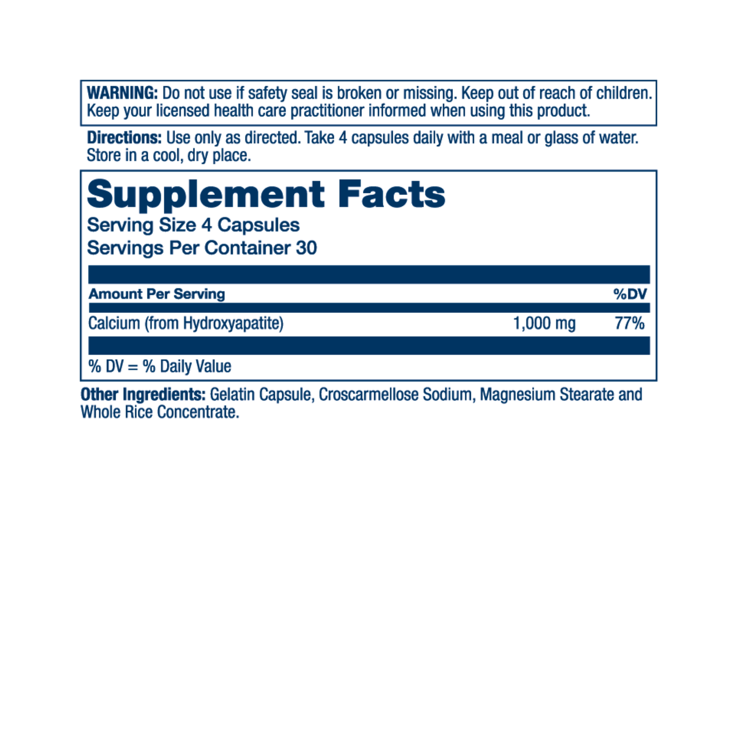 Solaray Calcium Hydroxyapatite 1000mg