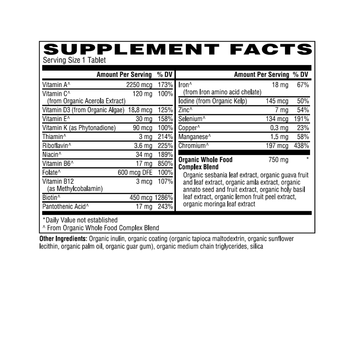 Certified Organic Once Daily Prenatal Multivitamin