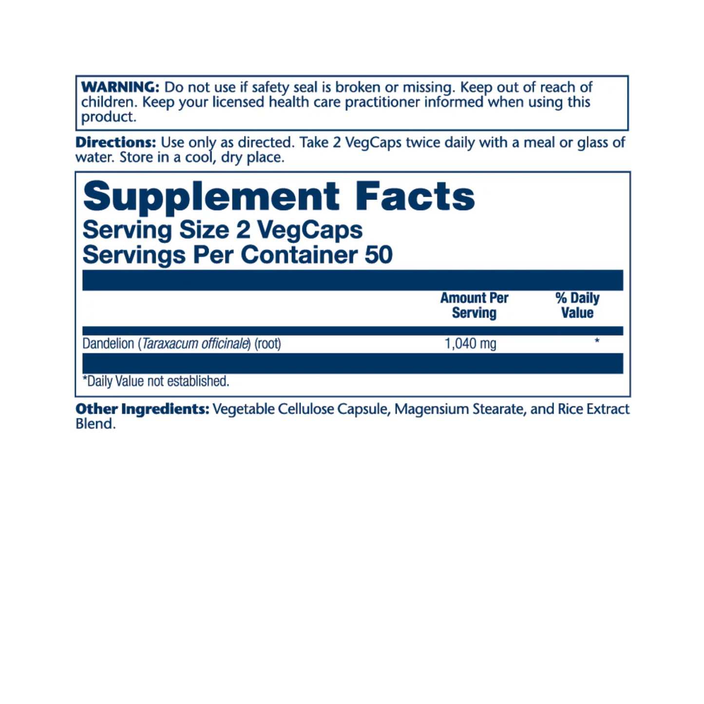 Solaray Dandelion Root 1040mg