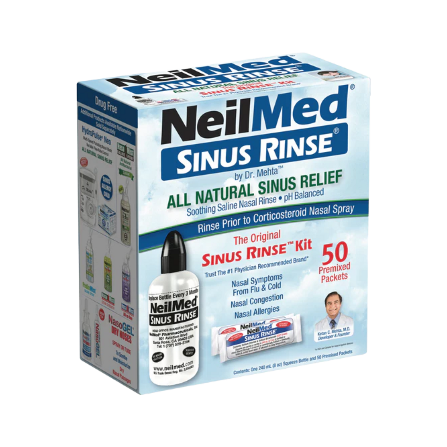 NeilMed Sinus Rinse Kit with 50 Packets