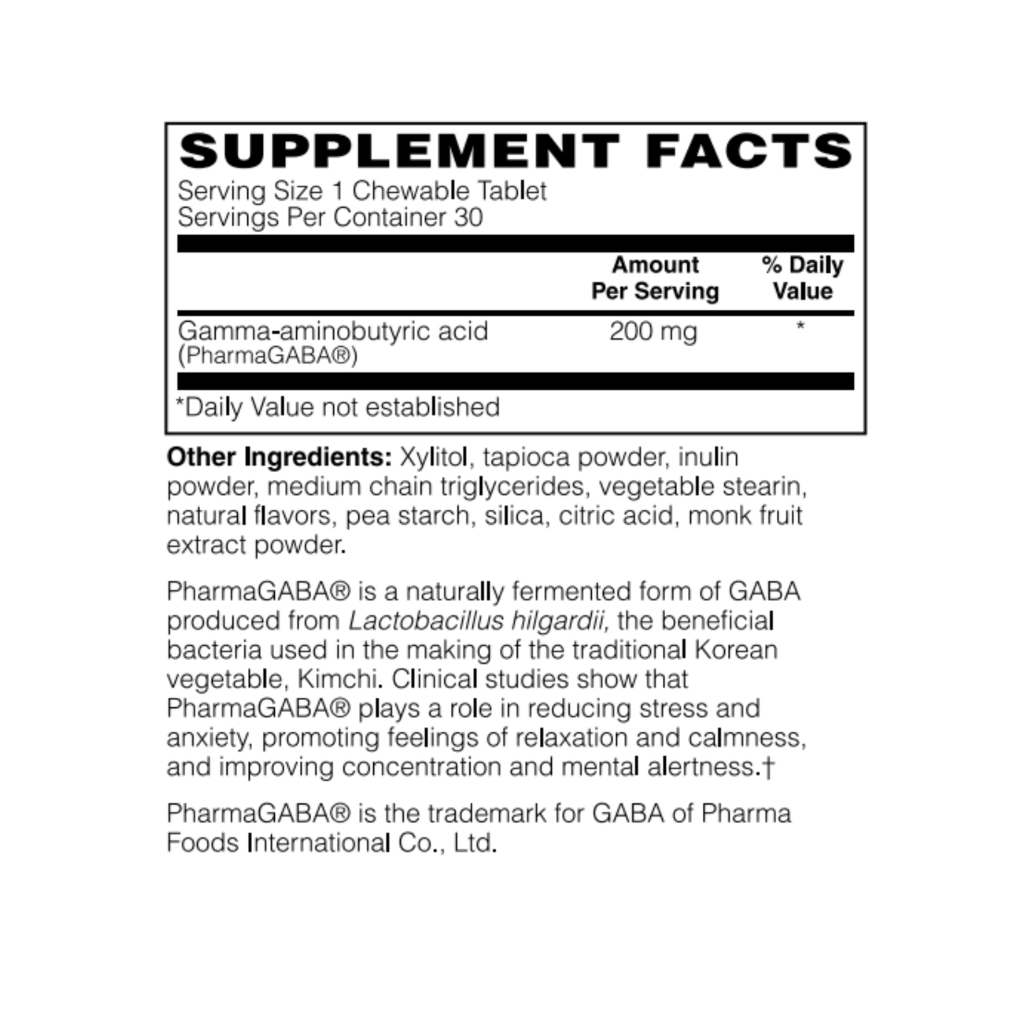 GABA 200mg - Natural Tropical Flavor