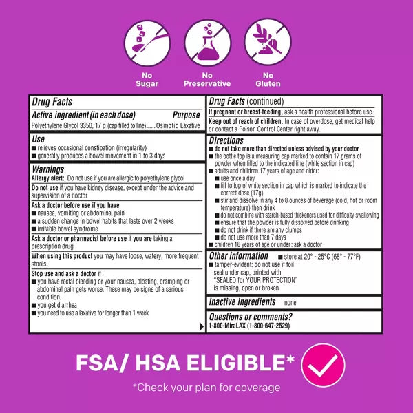 MiraLAX Gentle Constipation Relief