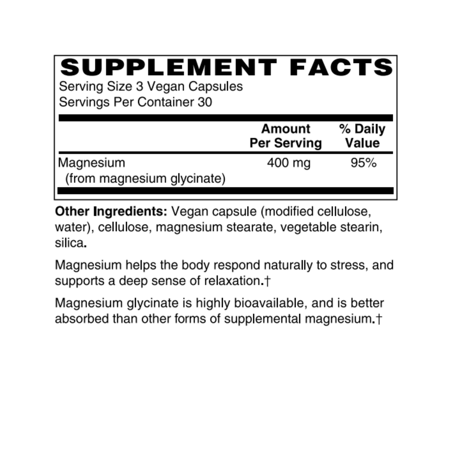 Magnesium Glycinate 400mg