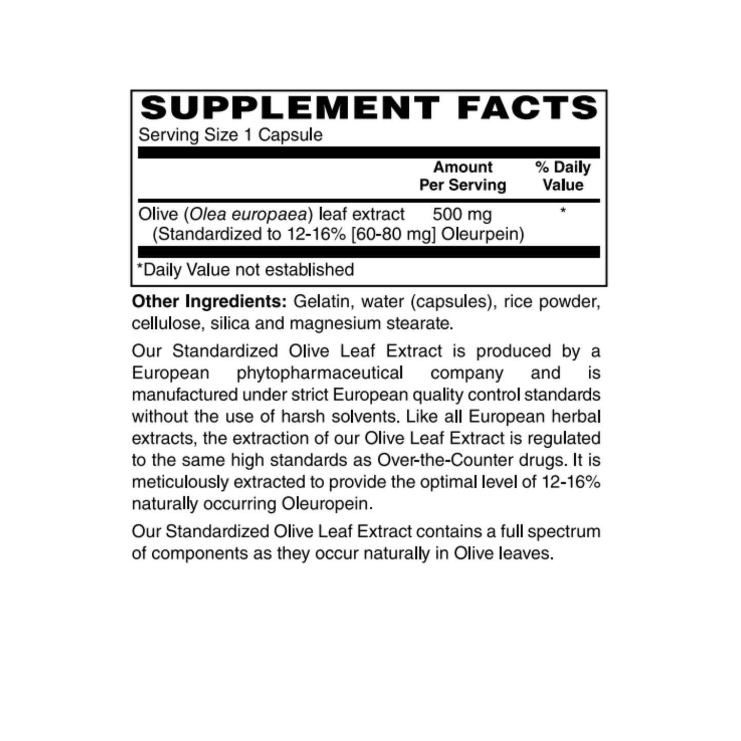 Olive Leaf 500mg
