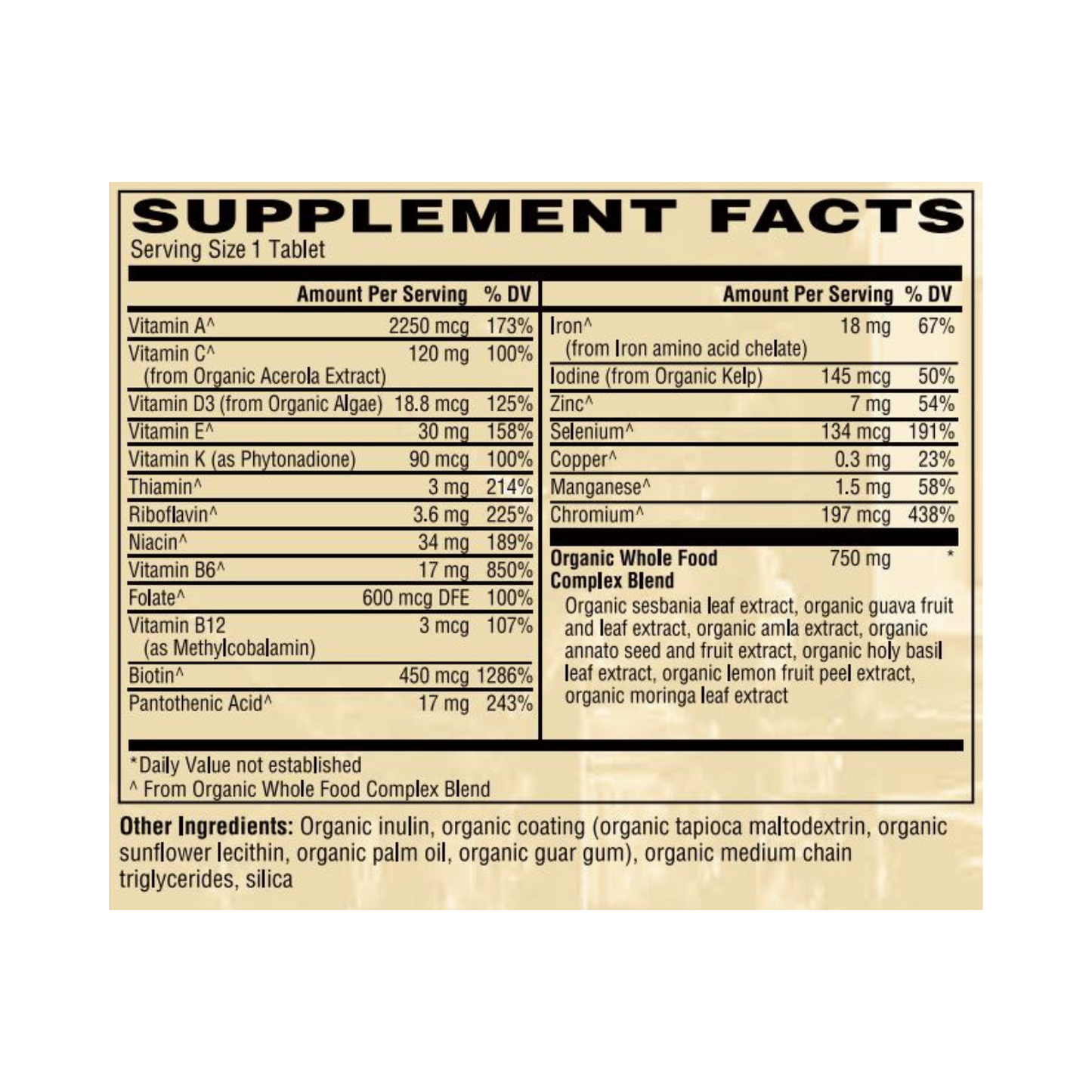 Certified Organic Once Daily Prenatal Multivitamin