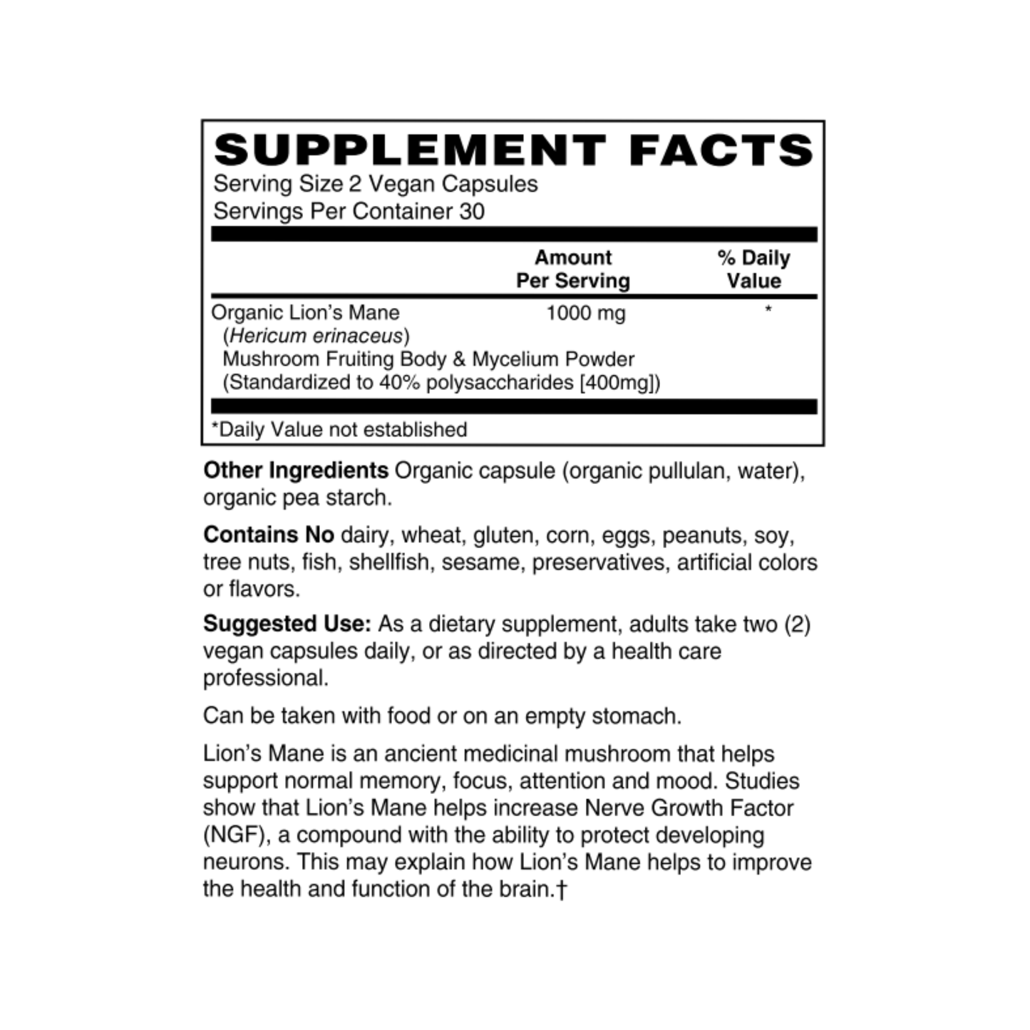 Organic Lion's Mane Mushroom