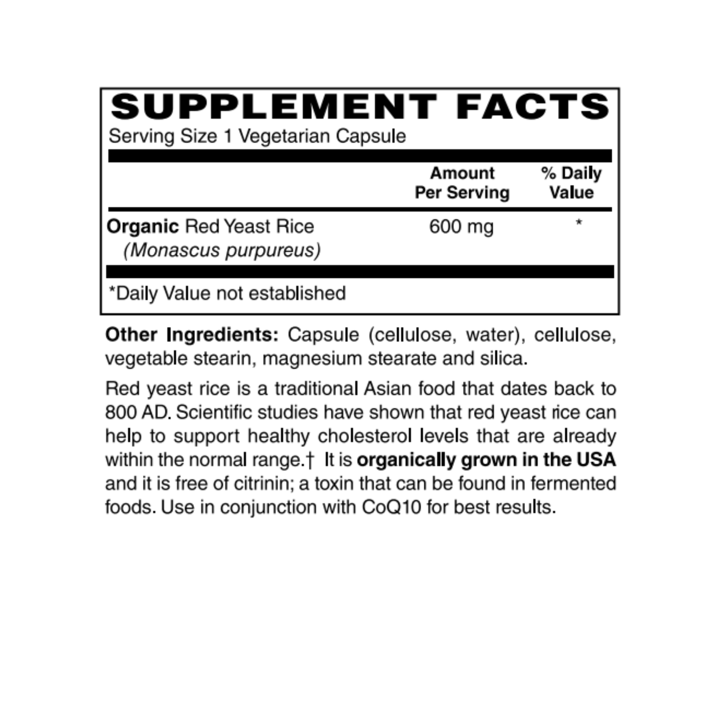 Red Yeast Rice 600mg