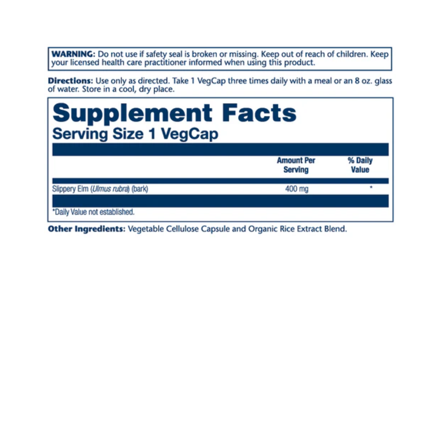 Solaray Slippery Elm Bark 400mg