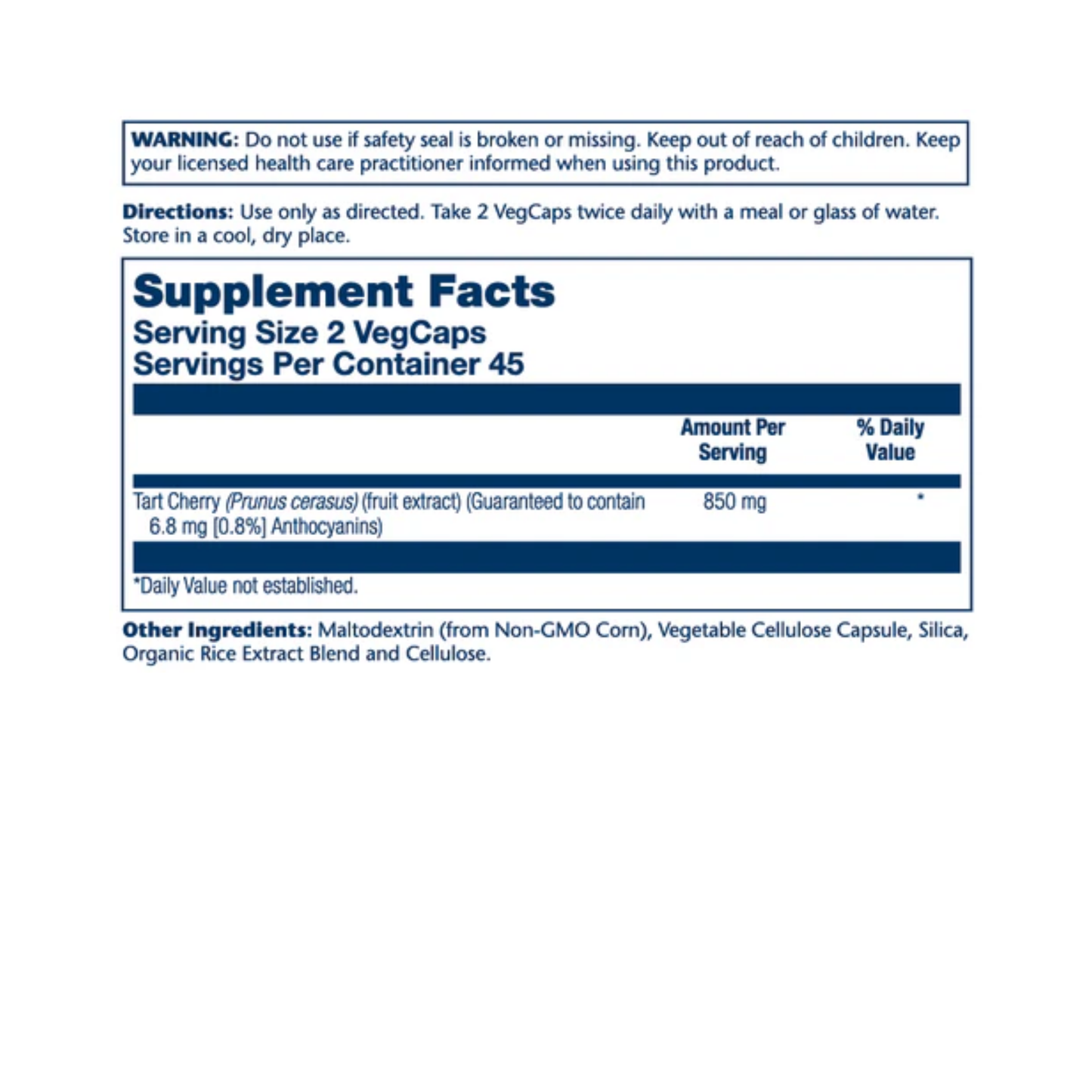 Solaray Tart Cherry Fruit Extract 425mg