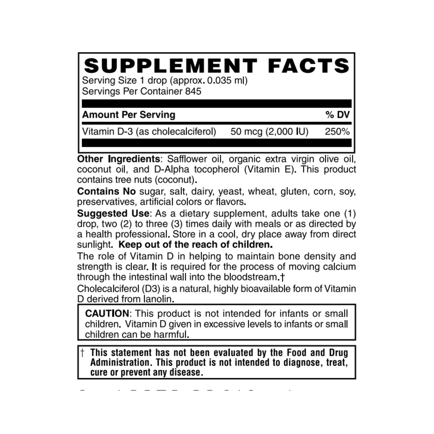 Vitamin D-3 Drops 50mcg (2,000 IU)