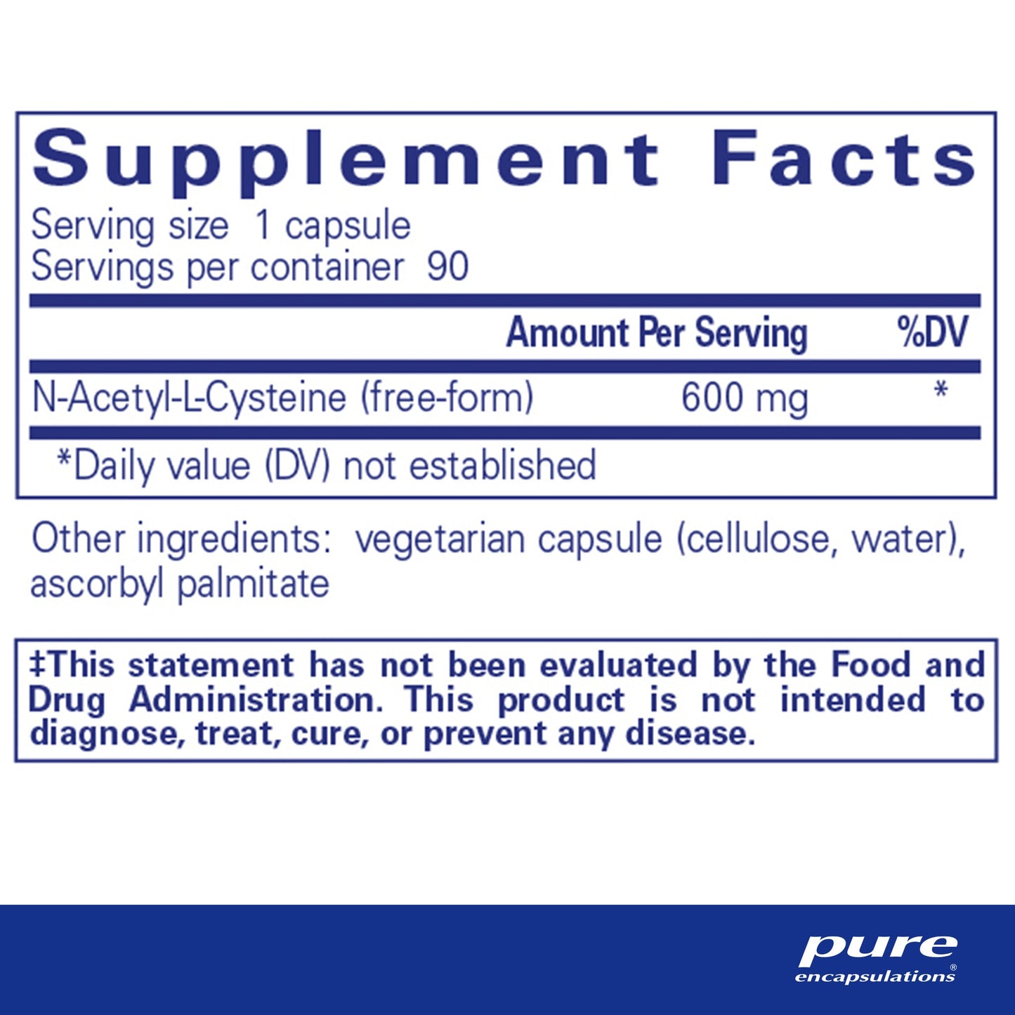 Pure Encapsulations NAC 600mg