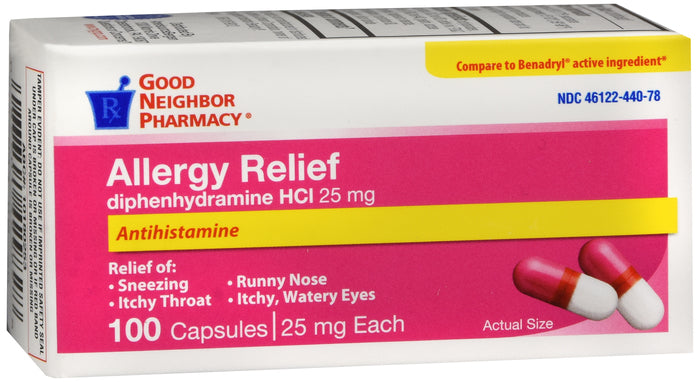 Good Neighbor Pharmacy Allergy Relief medication  diphenhydramine