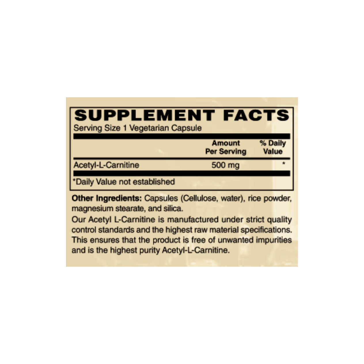 Acetyl-l-carnitine 500mg 60c