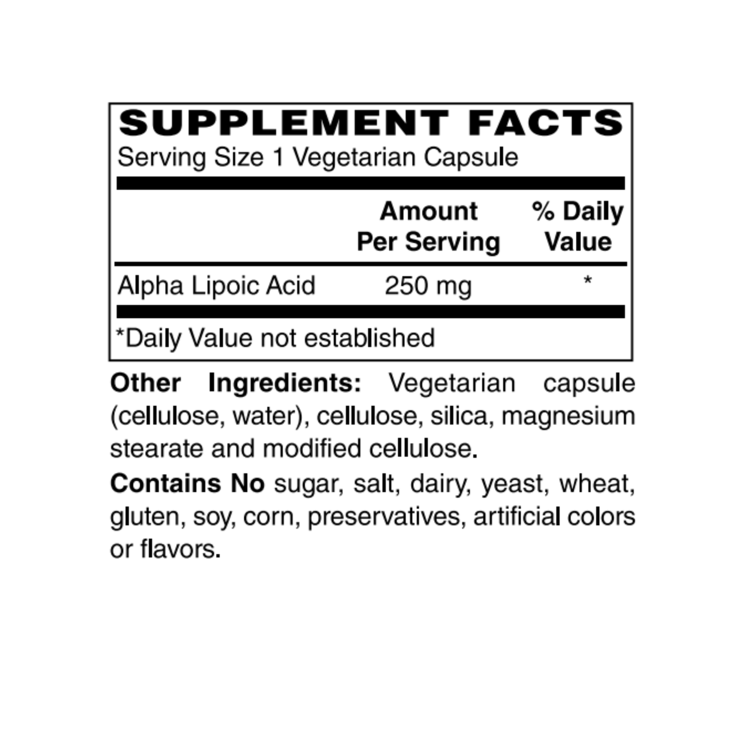 Alpha Lipoic Acid 250mg