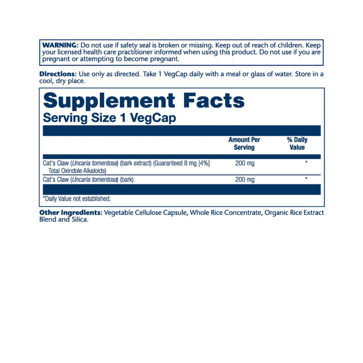 Solaray Cat's Claw Bark Extract 200mg