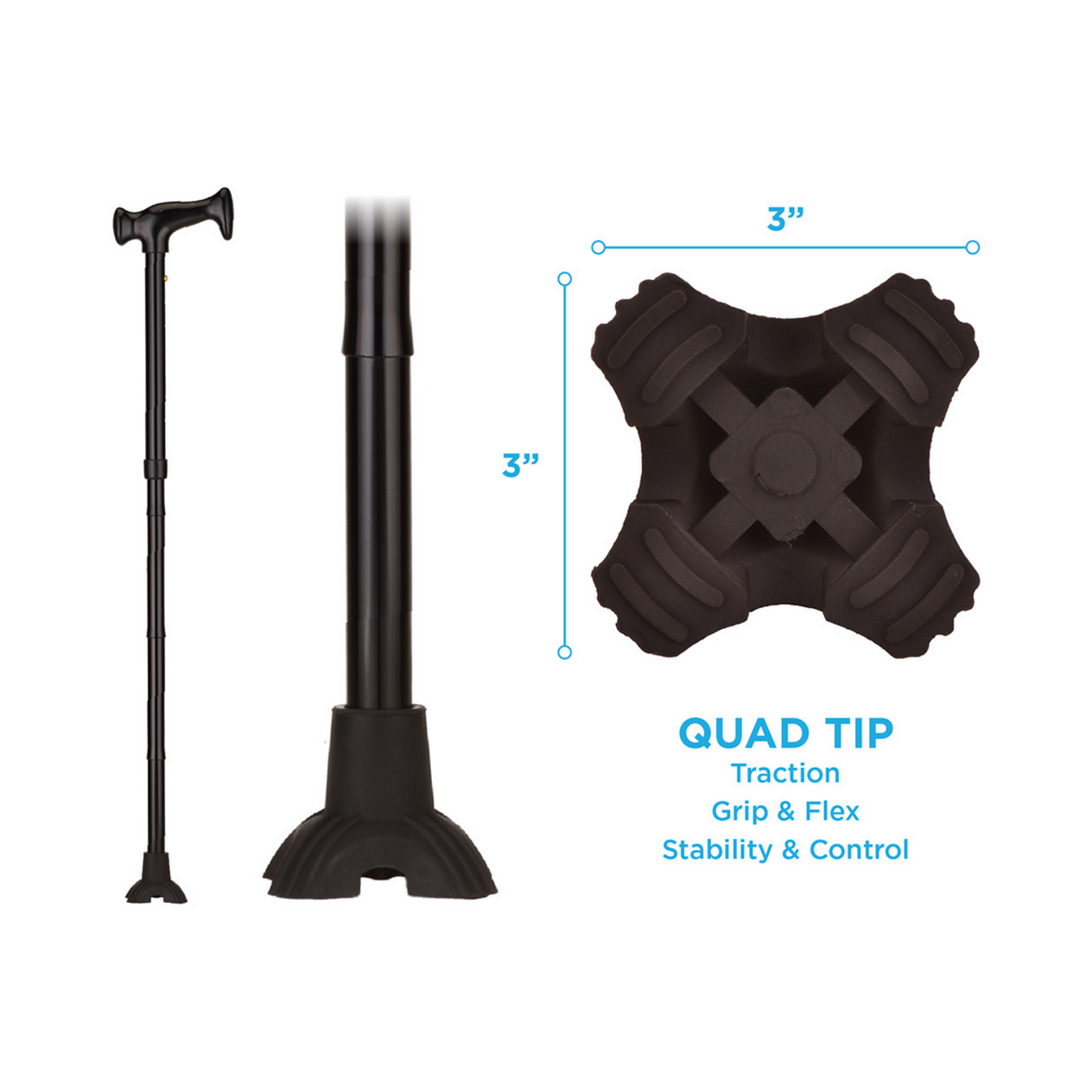 Foldable Cane - Quad