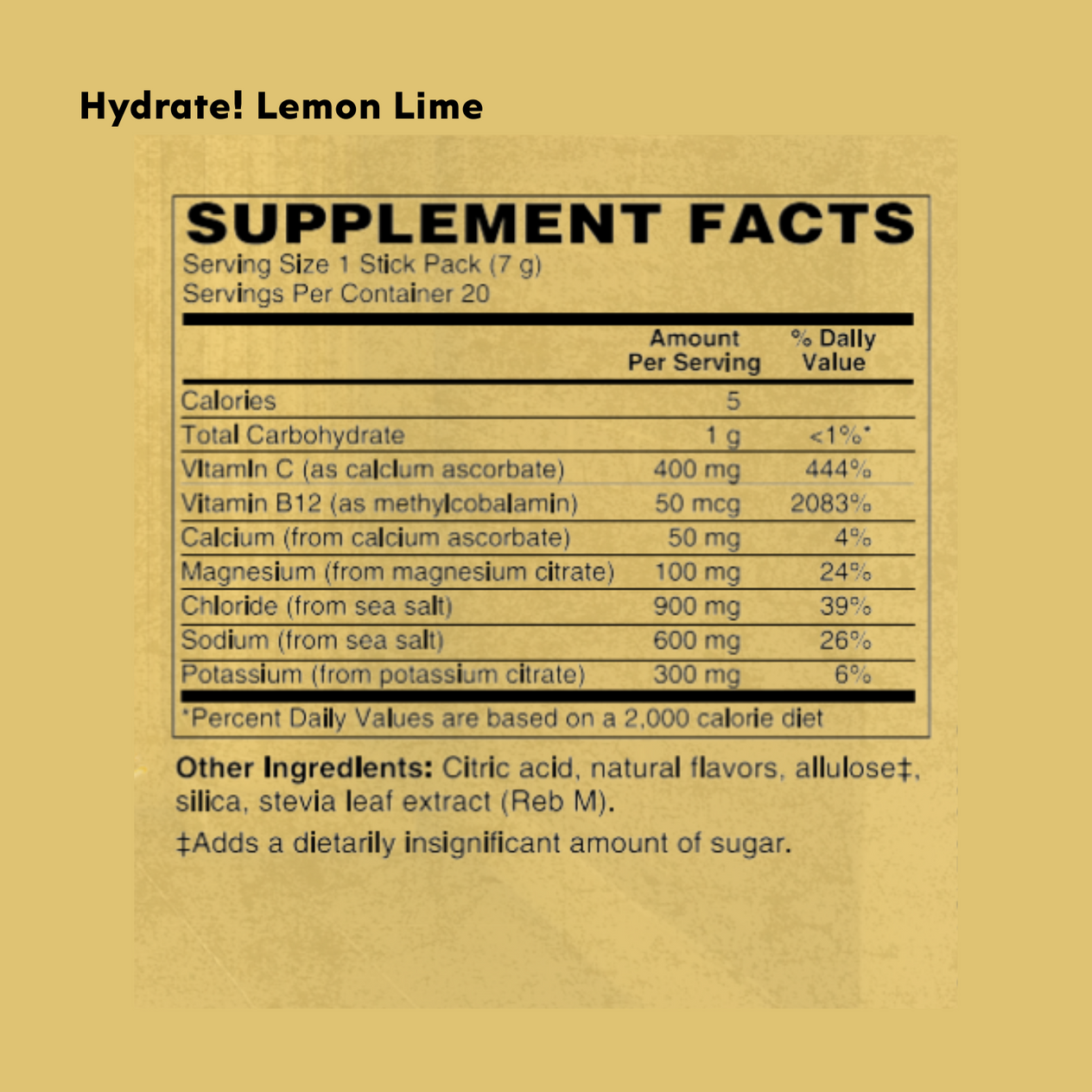 Hydrate! Electrolyte Drink Mix