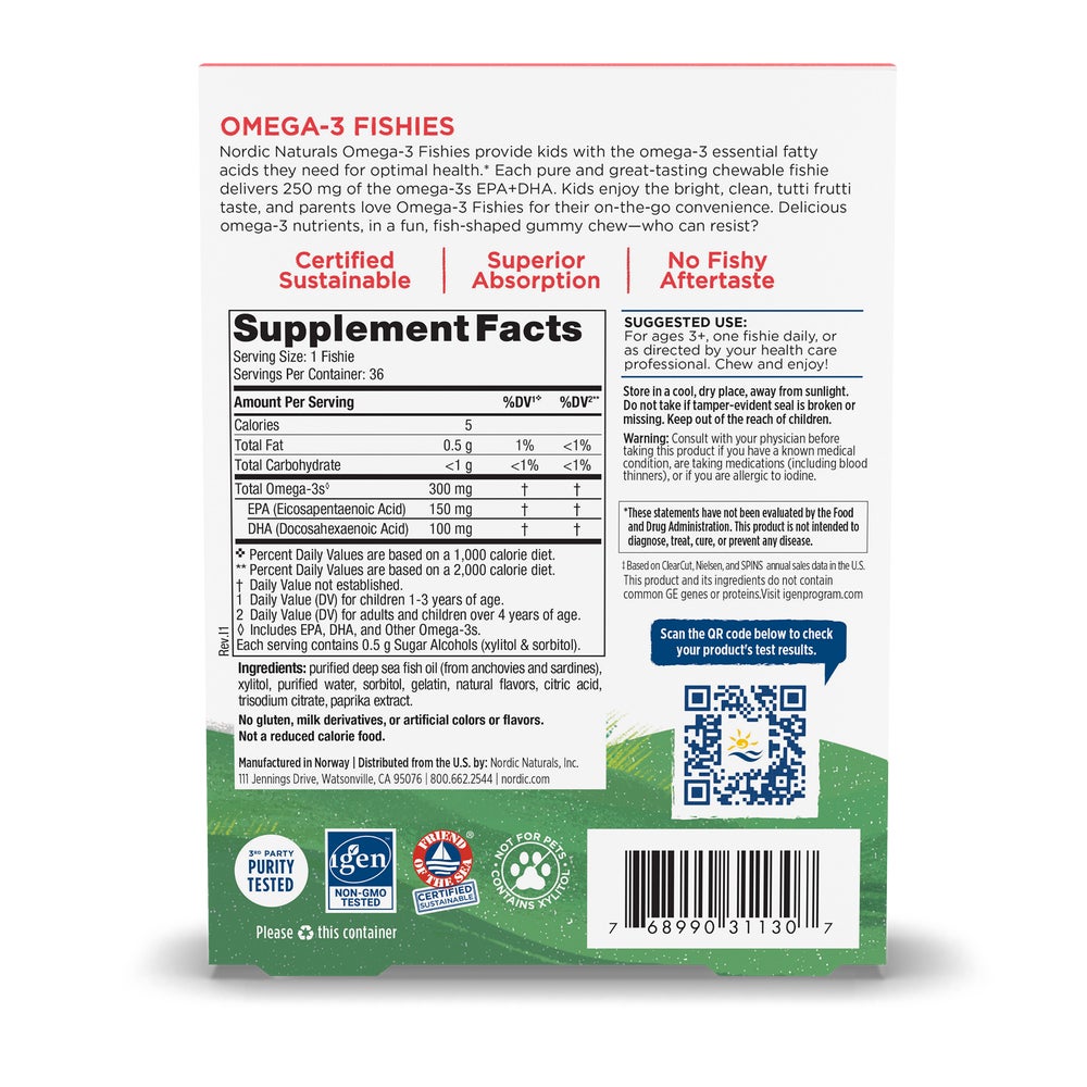 Nordic Zero Sugar Omega-3 Fishies