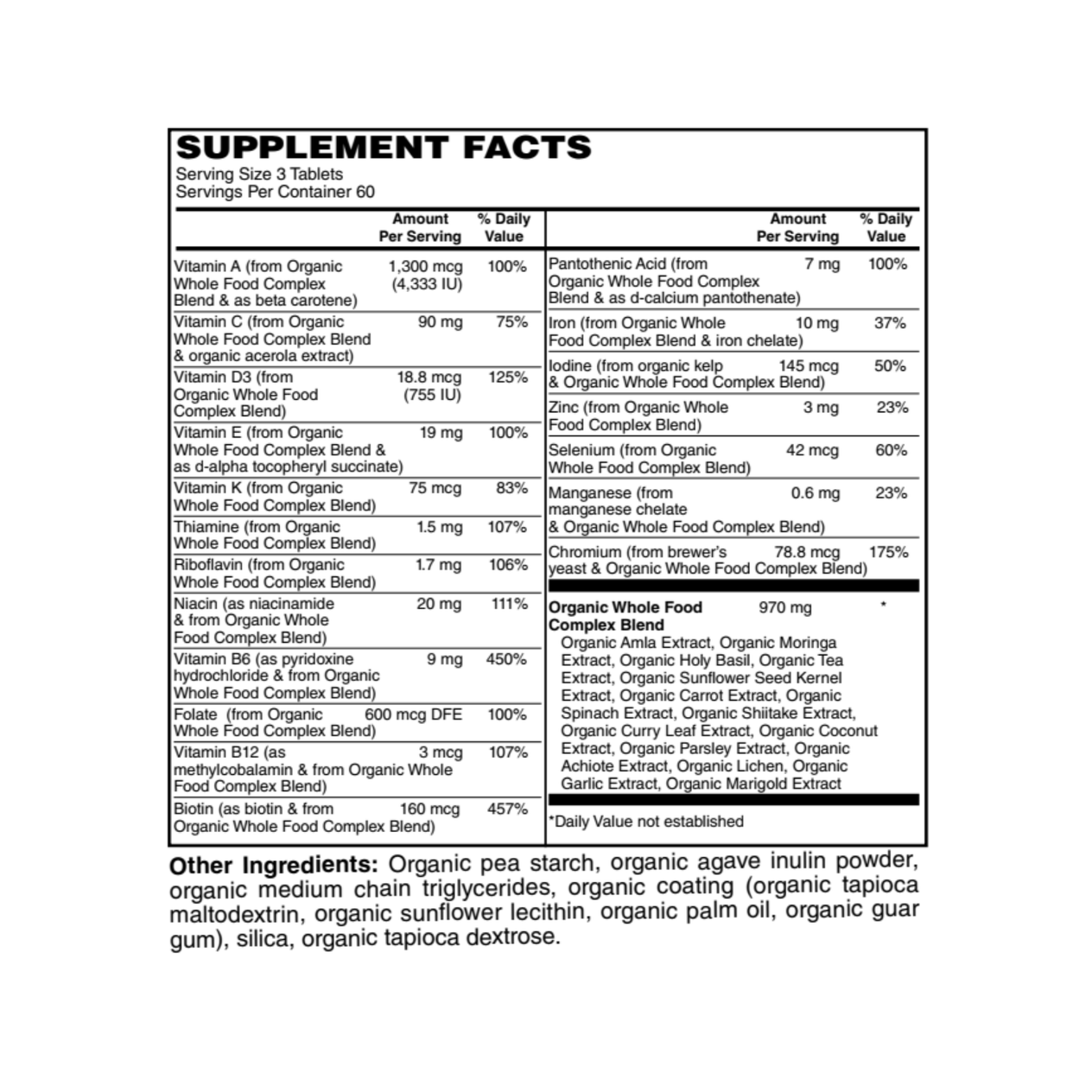 Certified Organic Whole Food Prenatal Multivitamin