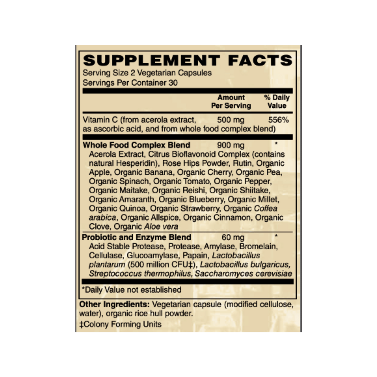 Whole Food Vitamin C 60c