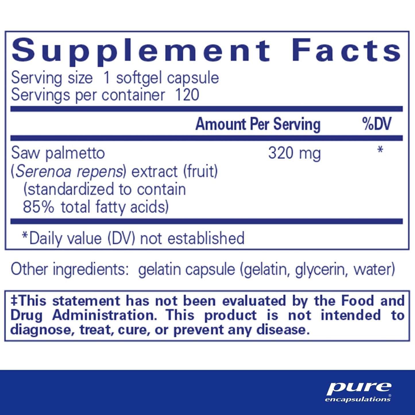 Pure Encapsulations Saw Palmetto 320